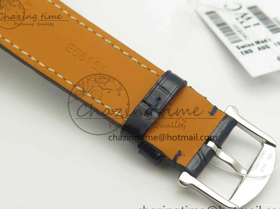 MIROTIME 0102 Portofino IW458101 SS MK 1:1 Best Edition Blue Dial On Blue Leather Strap MIYOTA MoistureWicking 7168